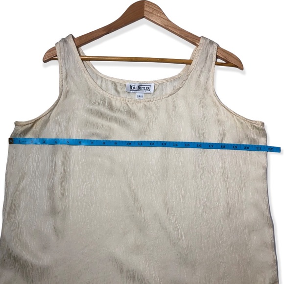 Lili Butler Womens Cream Colored Silk Textured Sleeveless Blouse Size Large - Picture 6 of 8